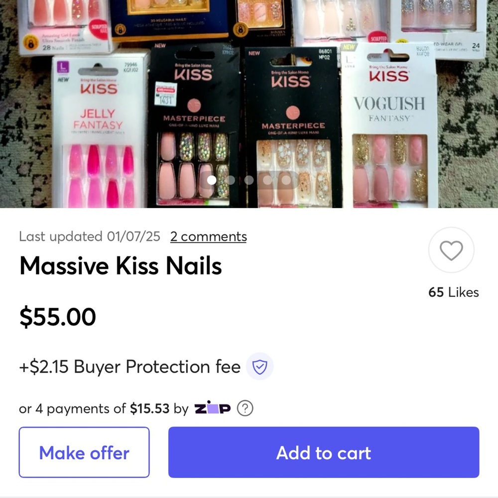 Kiss Nail Set - Pink and Glitter